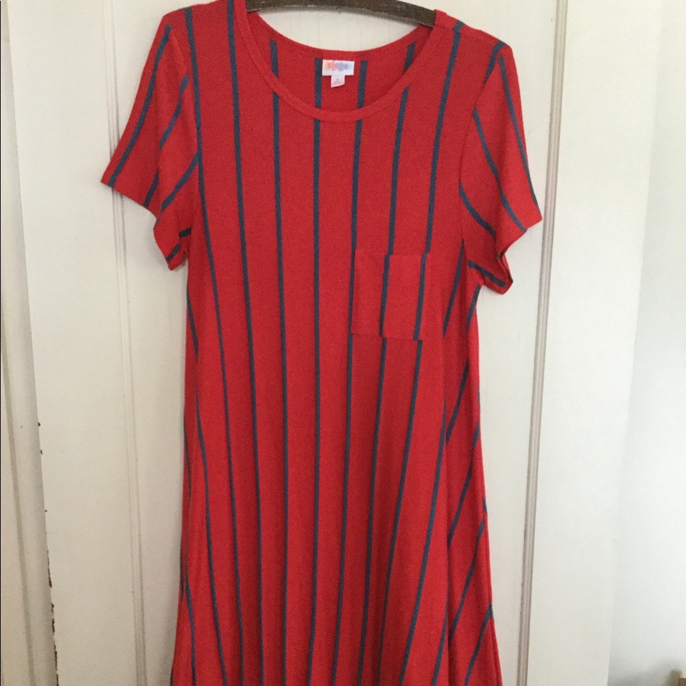 LuLaRoe Red striped Carly sz S